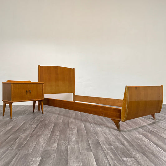 Gio Ponti Attr. Letto Singolo e Comodino Mid-Century Anni 40 Design Modernariato