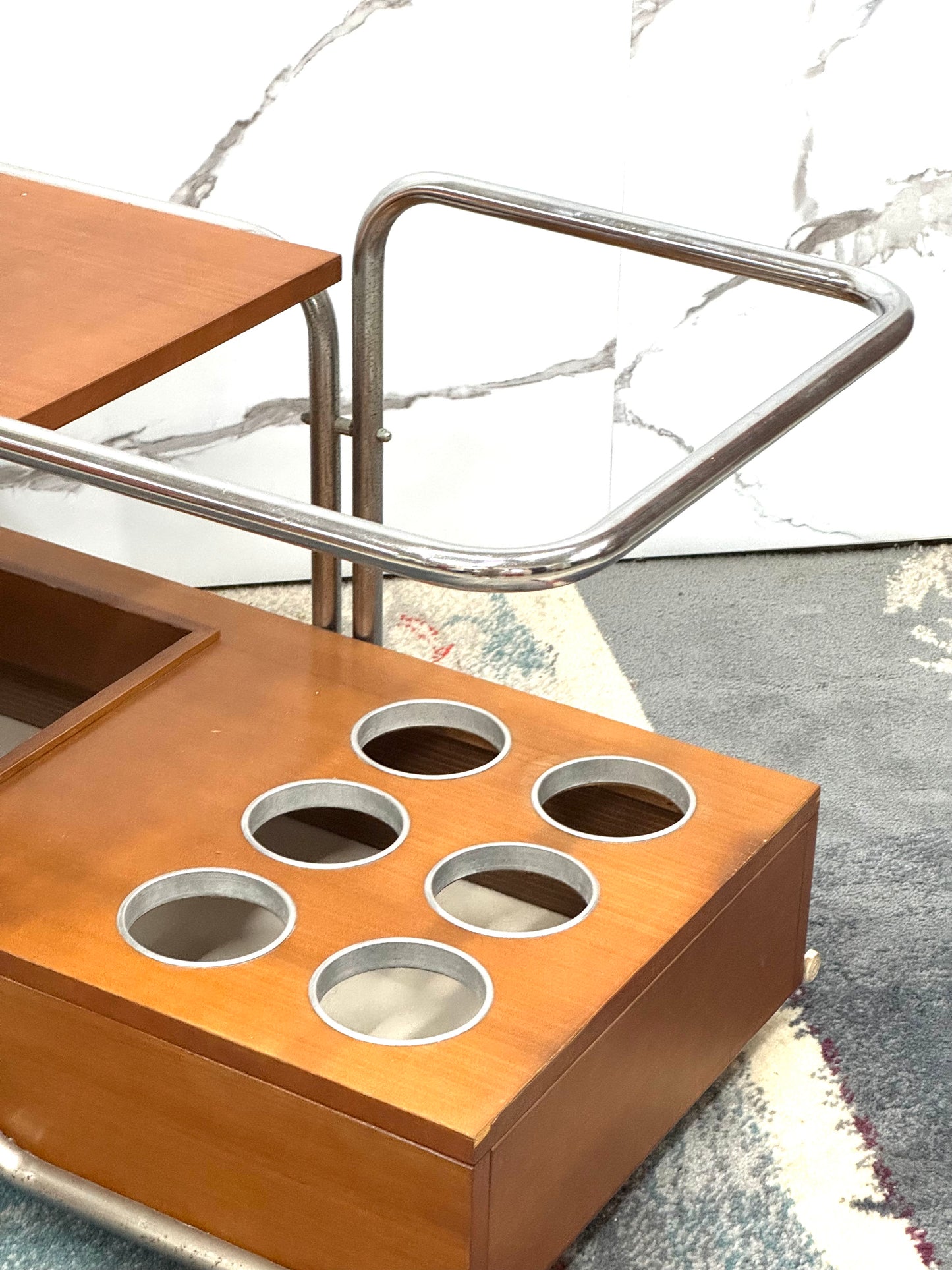 Carrello Portavivande Bauhaus Marcel Breuer Style 1970’s Design Modernariato
