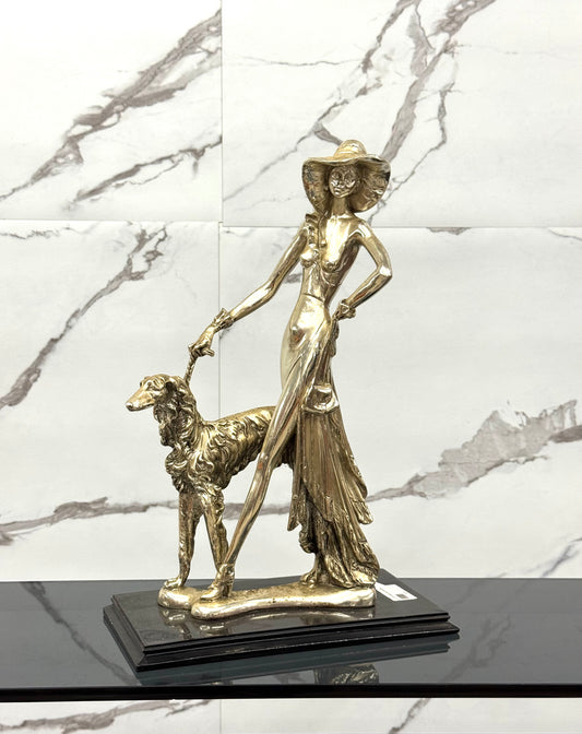 Amilcare Santini Scultura In Resina Argentata Art Dèco