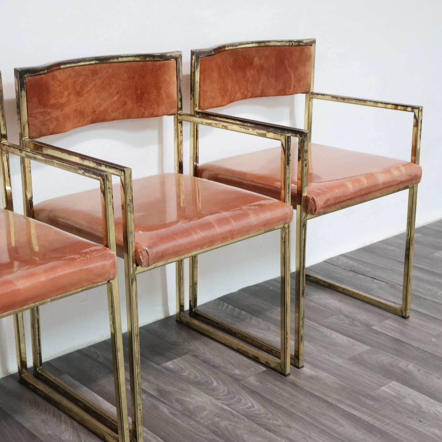 Set Di 4 Poltroncine Da Pranzo Hollywood Regency Anni 70 Modernariato