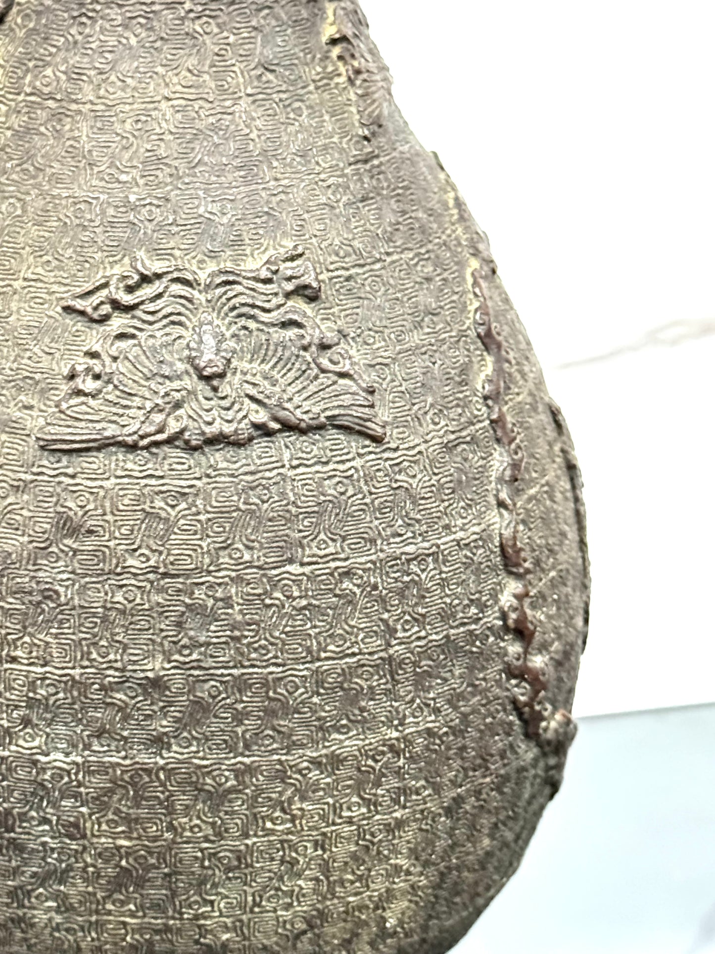 Grande Vaso In Bronzo Dinastia Ming Decoro Geometrico Arcaico XV Secolo