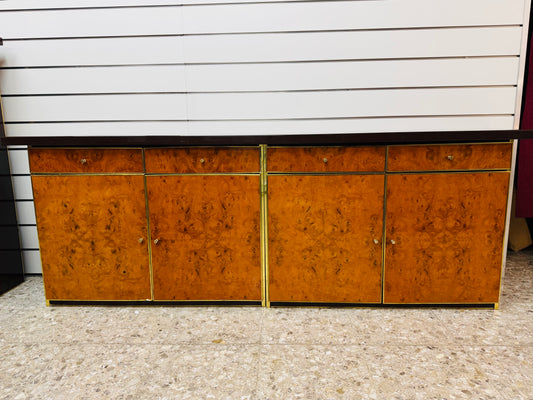 Sideboard In Radica E Metallo Dorato Modernariato Anni ‘70