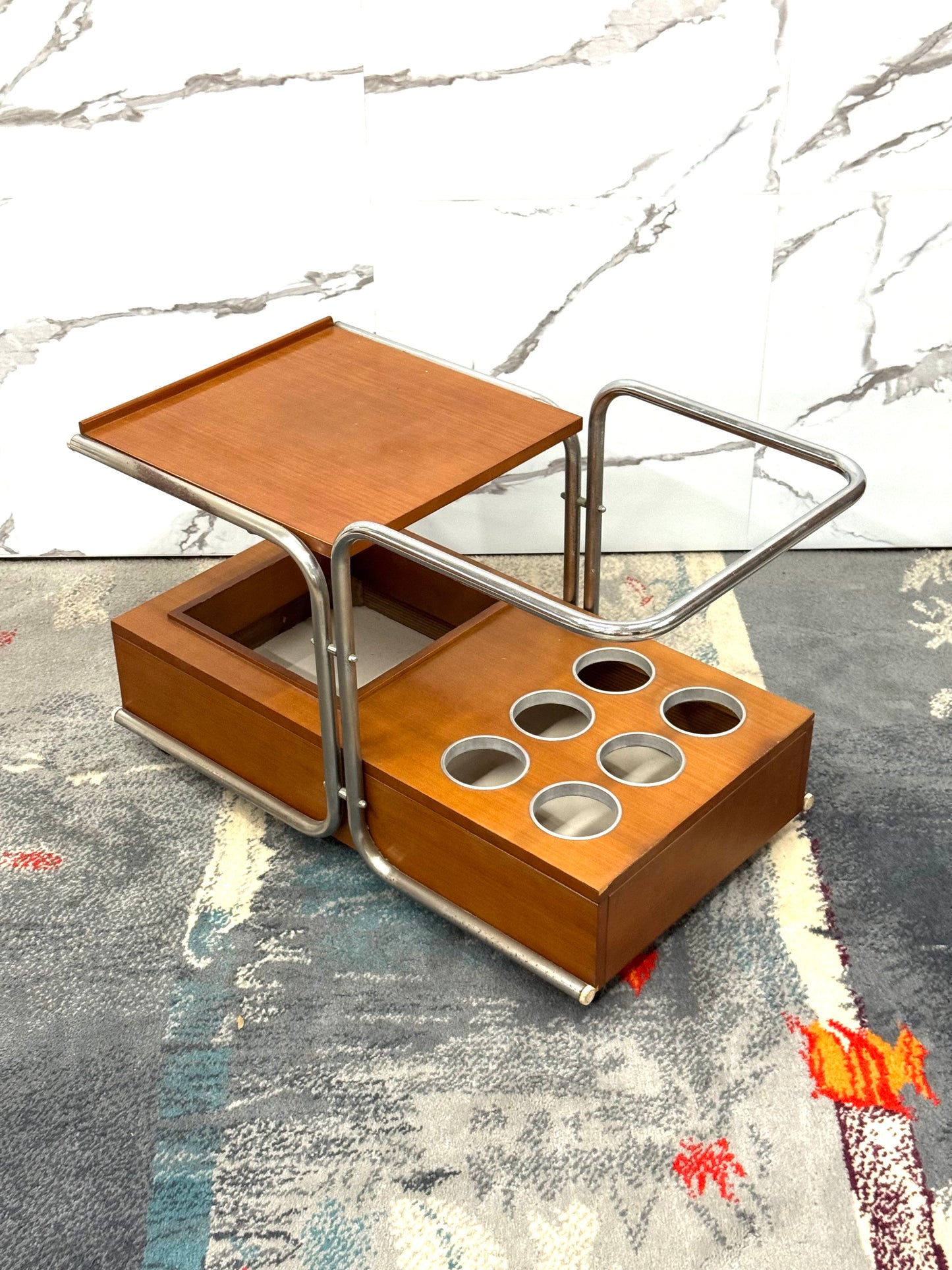 Carrello Portavivande Bauhaus Marcel Breuer Style 1970’s Design Modernariato