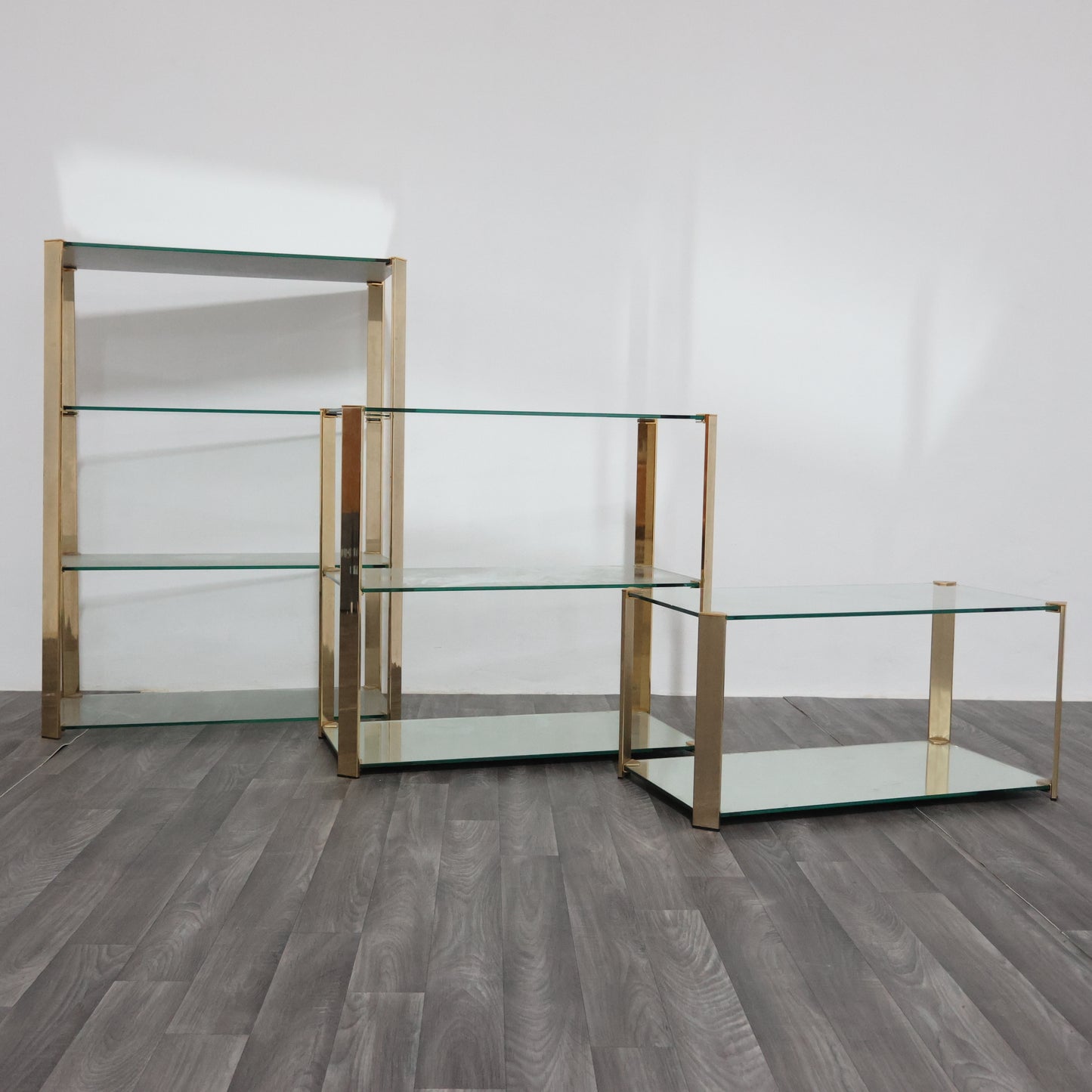 Gallotti & Radice Tris Di Vetrinette Mensole Hollywood Regency Design 1970’s