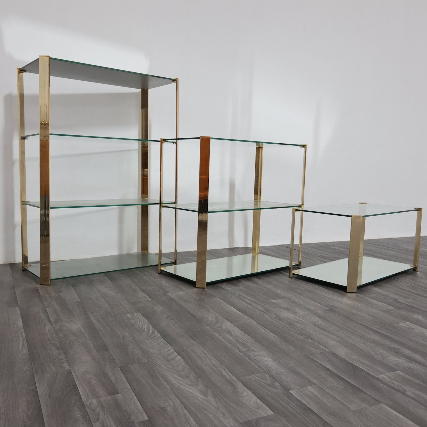 Gallotti & Radice Tris Di Vetrinette Mensole Hollywood Regency Design 1970’s