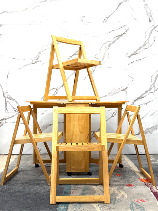 Set Tavolo E Sedie Richiudibile Design Scandinavo Anni 80 Modernariato