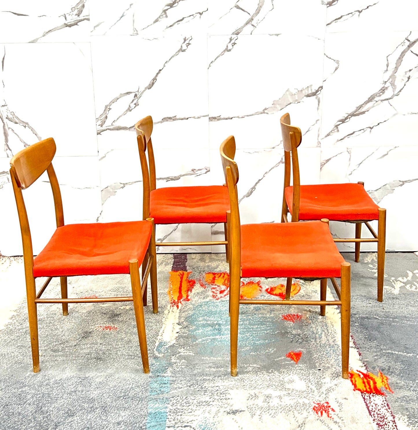 Set Da Pranzo 4 Sedie Design Scandinavo Anni ‘60 Design Modernariato