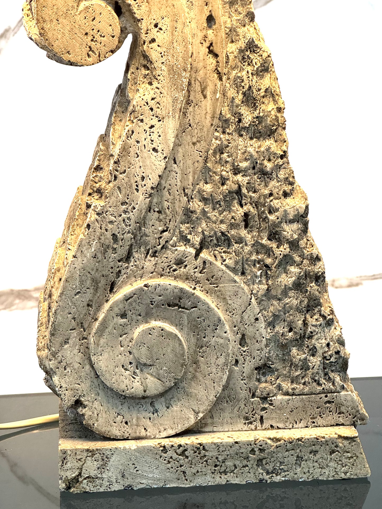 XXL TABLE LAMP STONE TRAVERTINE HOLLYWOOD REGENCY LAMPE DE TABLE DESIGN