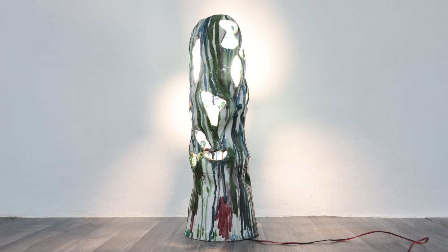 Ernesto Treccani Attr. Lampada Da Tavolo O Da Terra Ceramica Design Modernariato