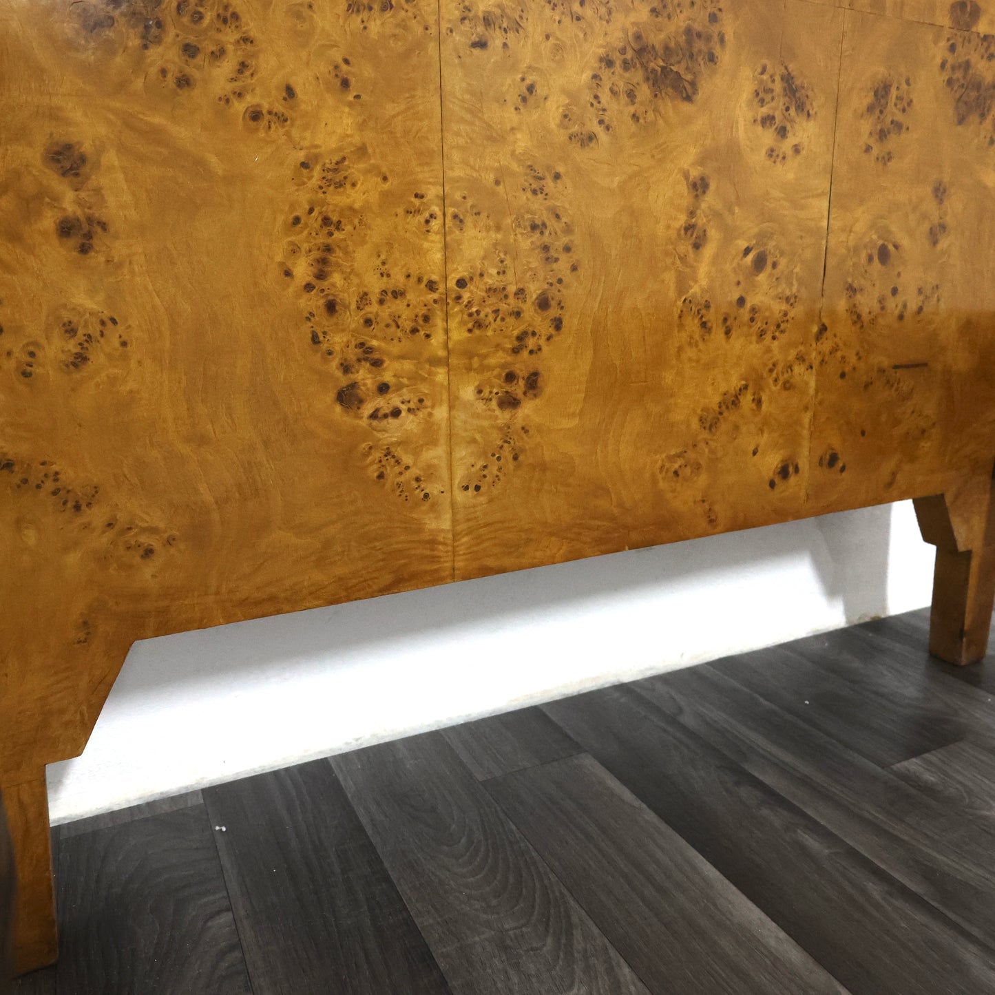 Letto Singolo Art Decò Cubista In Radica Di Betulla Design Anni ‘30/40