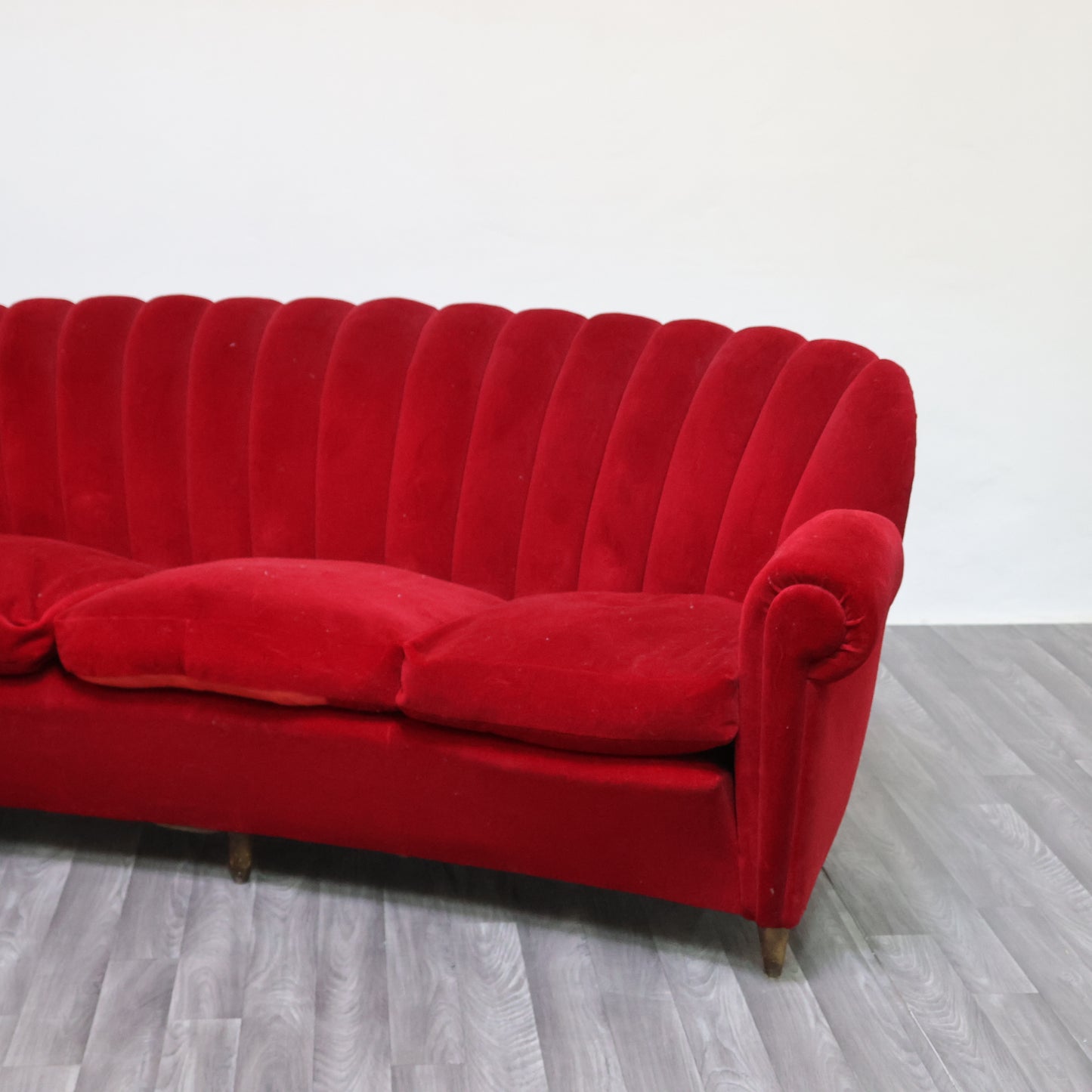 Divano Art Decò Guglielmo Ulrich In Tessuto Di Velluto Originale Anni ‘40 Design