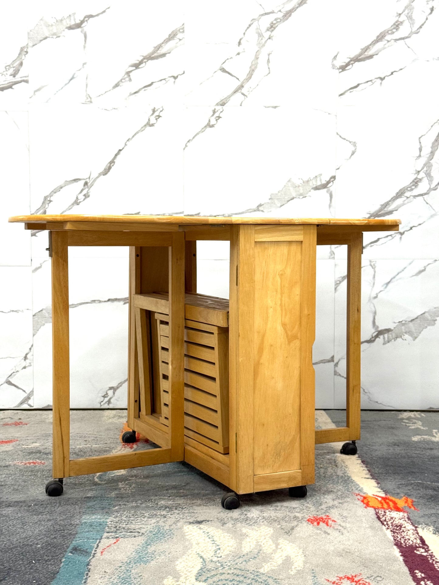 Set Tavolo E Sedie Richiudibile Design Scandinavo Anni 80 Modernariato