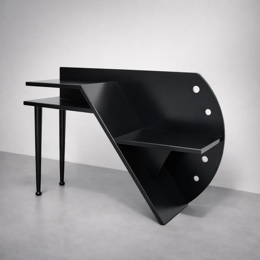 Paolo Pallucco Attr. Panchetta Con Tavolino E Portariviste Postmoderno Anni 80