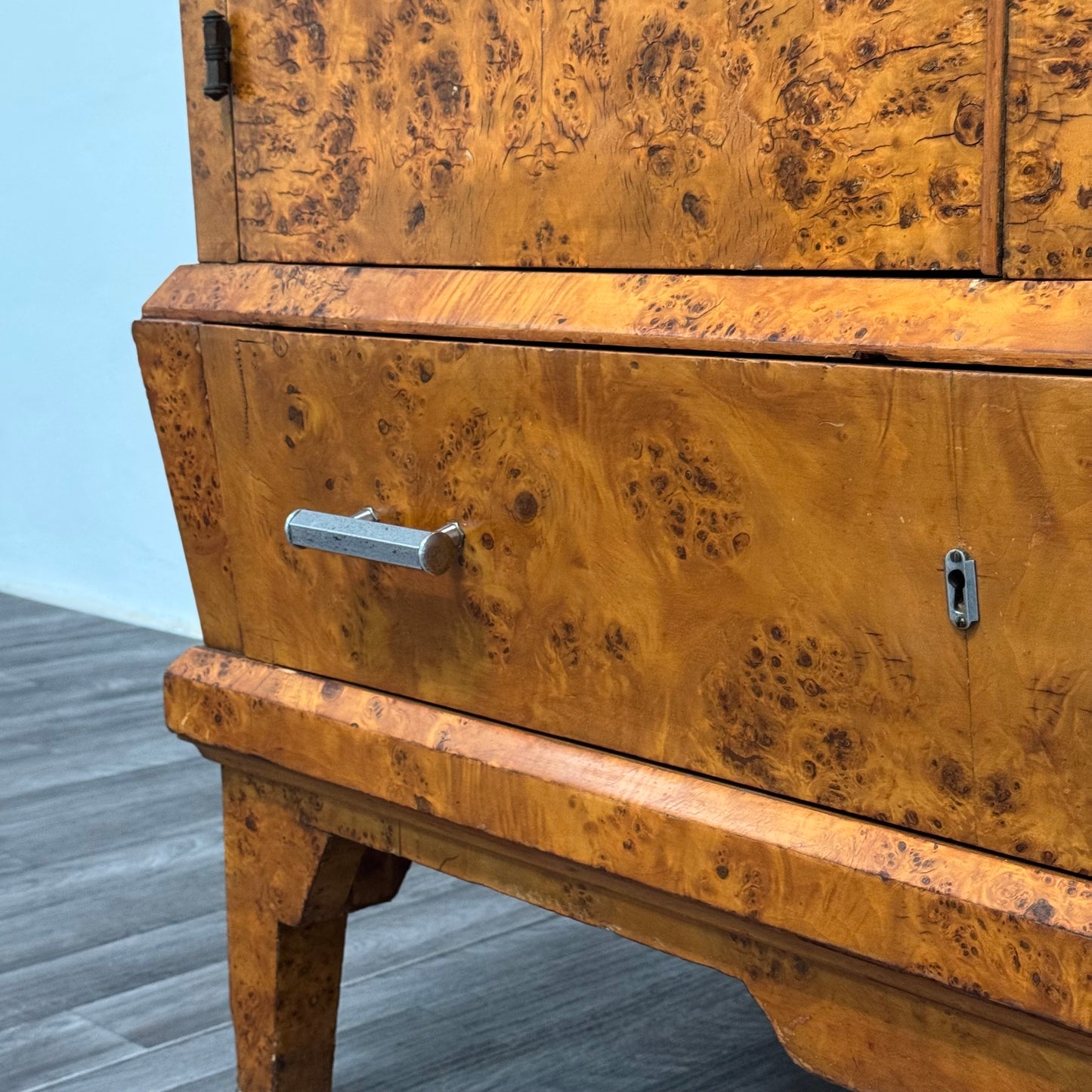 Armadio Cubista Art Decò In Radica Anni 40 Design Modernariato