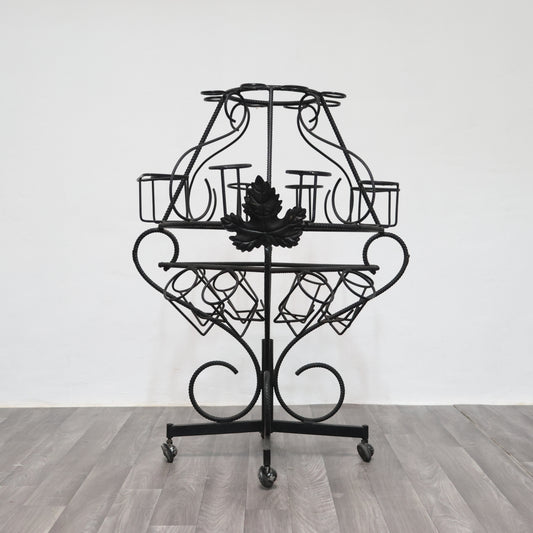 Portabottiglie Scultoreo Marcel Duchamp Style Design Ferro Battuto Anni 60