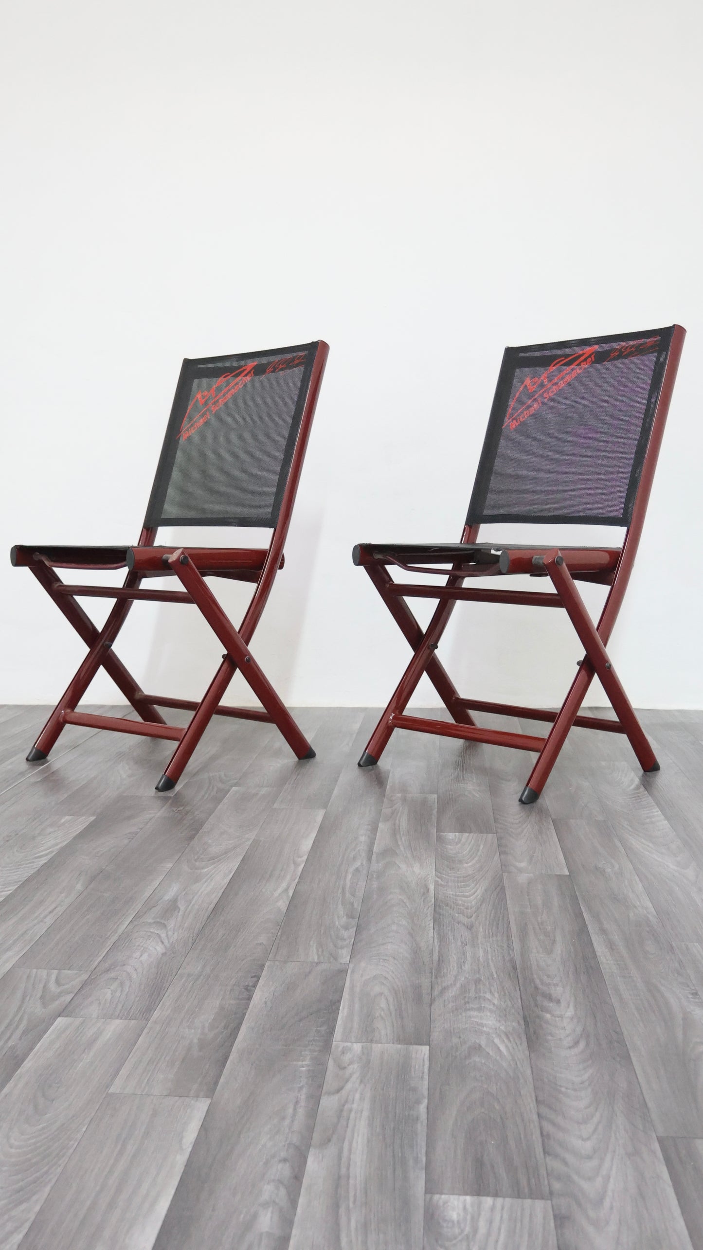 michael schumacher Coppia Di Sedie Richiudibili Merchandising Ufficiale 2000