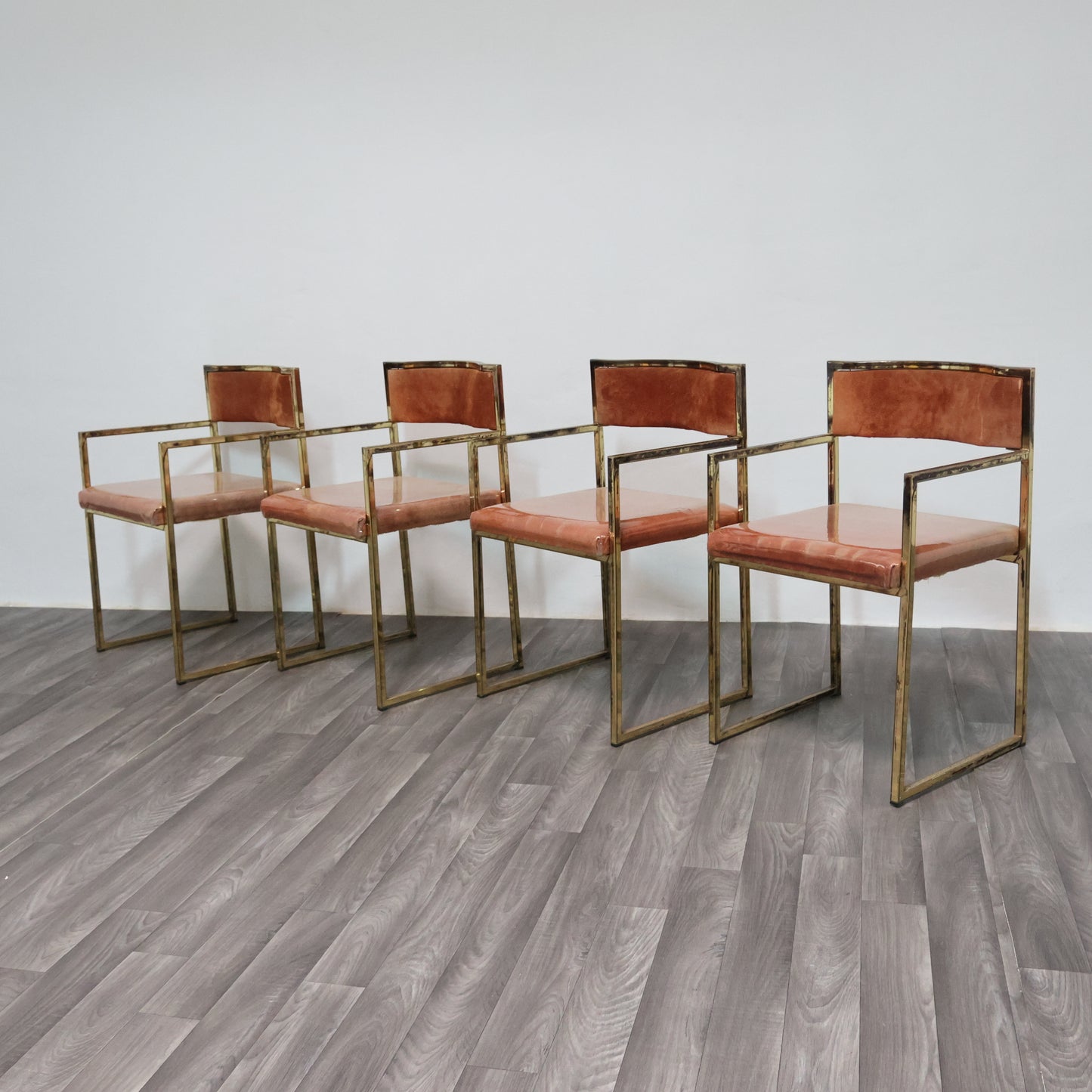 Set Di 4 Poltroncine Da Pranzo Hollywood Regency Anni 70 Modernariato