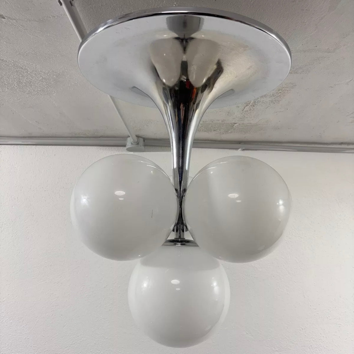 Max Bill per Temde Leuchten Lampadario Space Age anni ‘60 Globes 4 luci