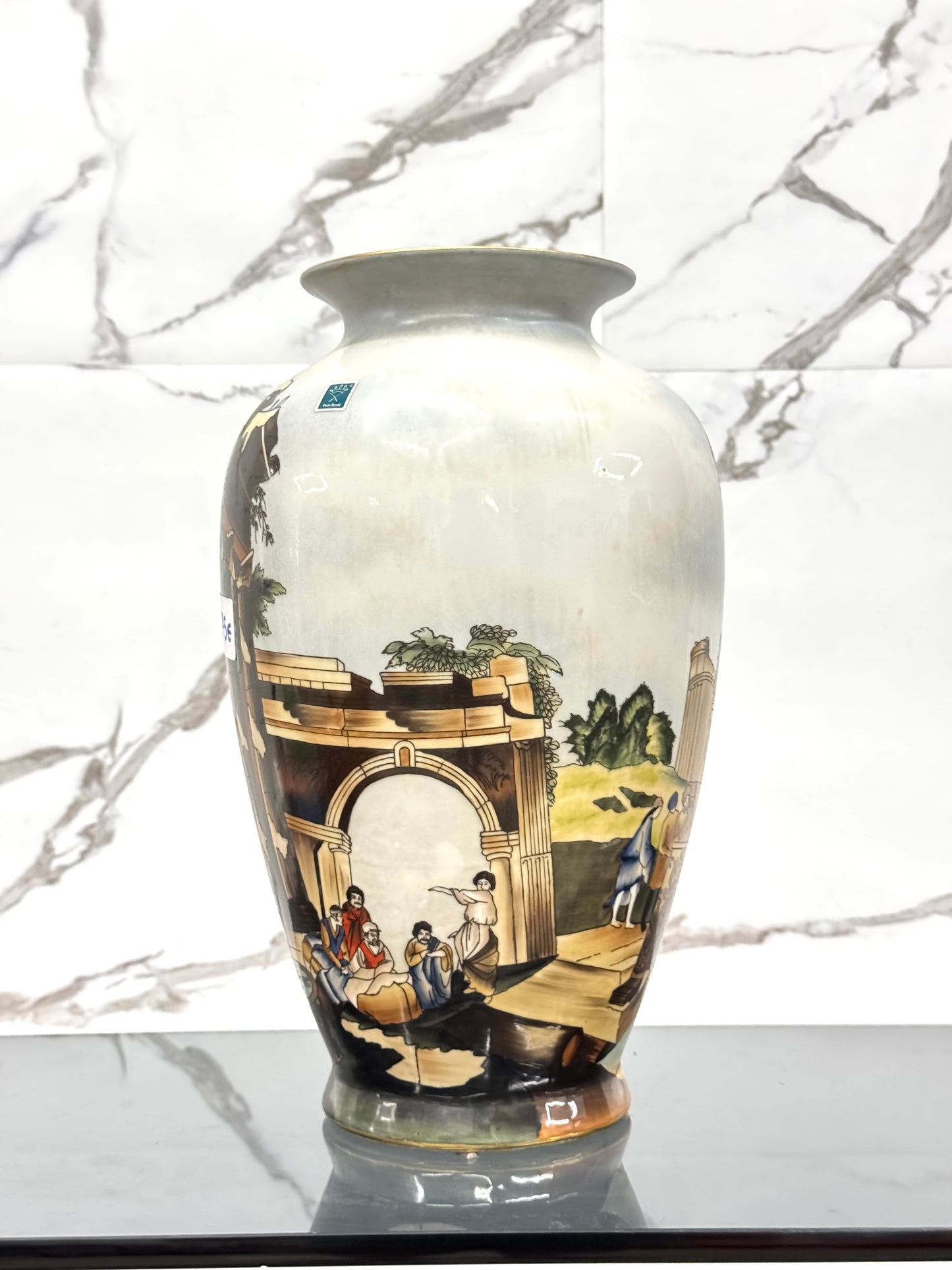 VASO IN CERAMICA DECORO VECCHIA FAENZA ANNI 70