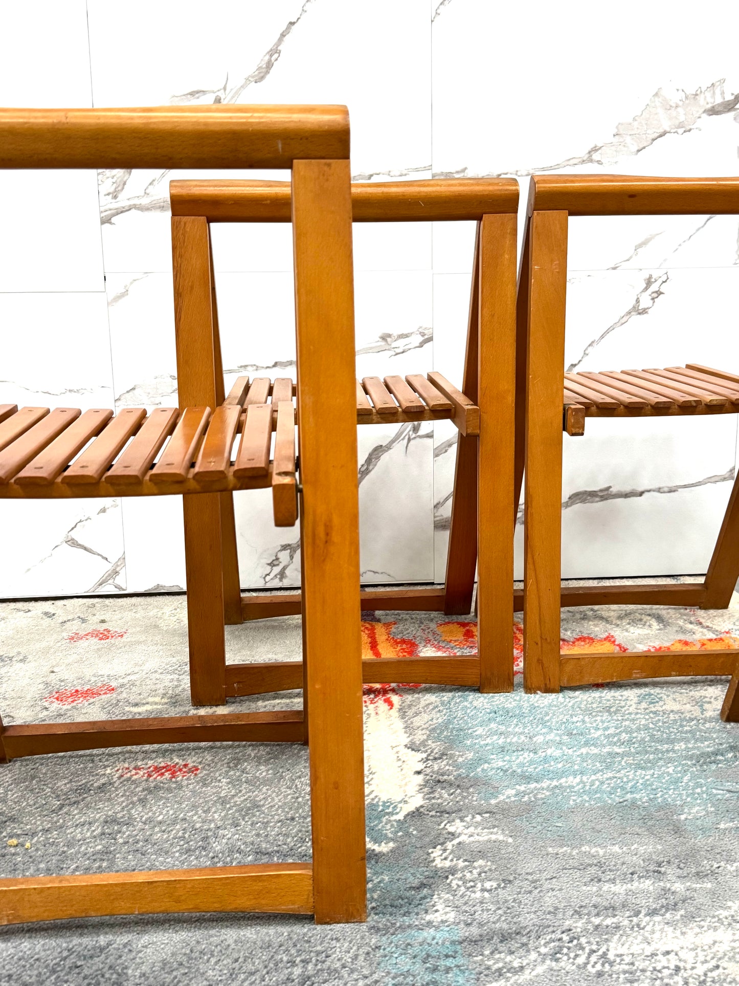 Aldo Jacober Per Alberto Bazzani 4 Sedie Mod. Trieste Anni ‘60 Design Vintage