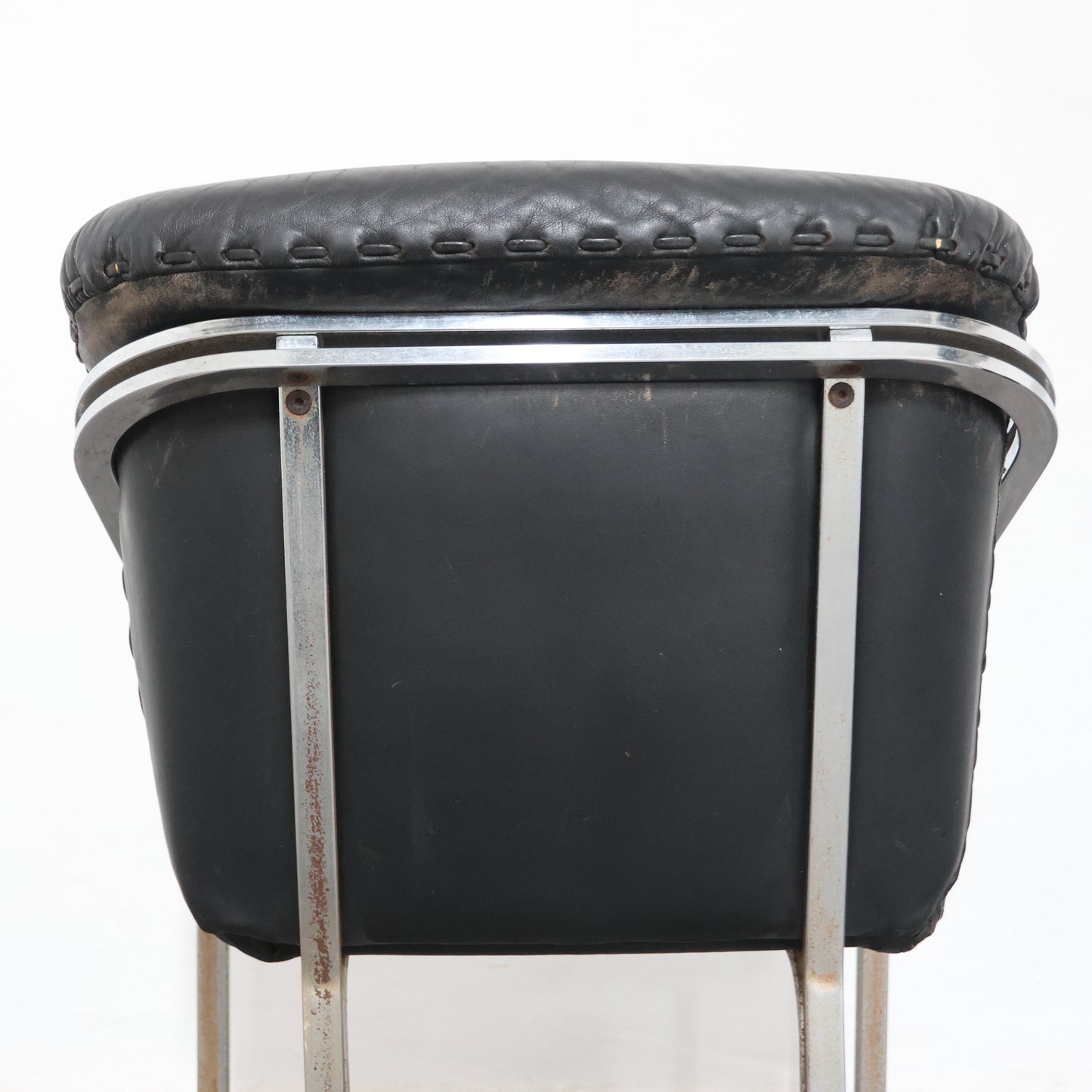 Mobil Girgi Set Da Pranzo 4 Poltroncine In Acciaio E Pelle Design Anni ‘70