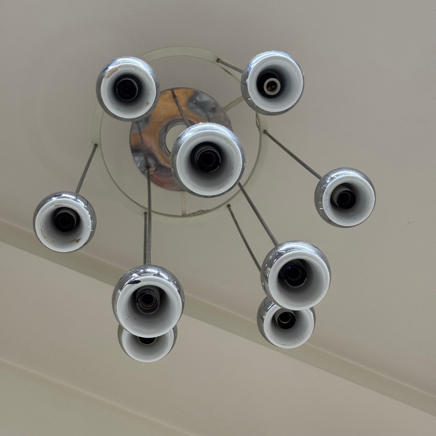 Angelo Brotto Esperia Lampadario 9 Luci Design Modernariato 1970’s