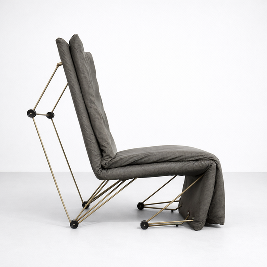 Lounge Chair Poltrona Geometric Design Postmodern Modernariato 1980’s