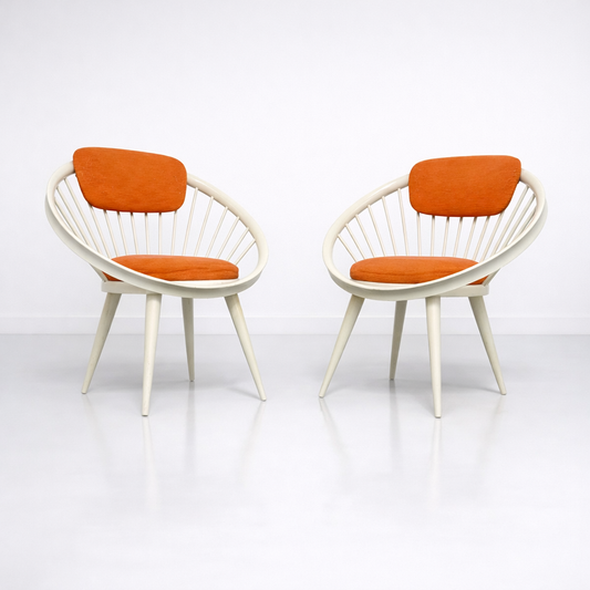 Yngve Ekström Mod.Circle Coppia di Poltroncine Design Scandinavo Anni ‘60