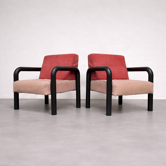 COPPIA DI POLTRONE DESIGN POSTMODERNO NELLO STILE DI MEMPHIS MILANO ANNI 80