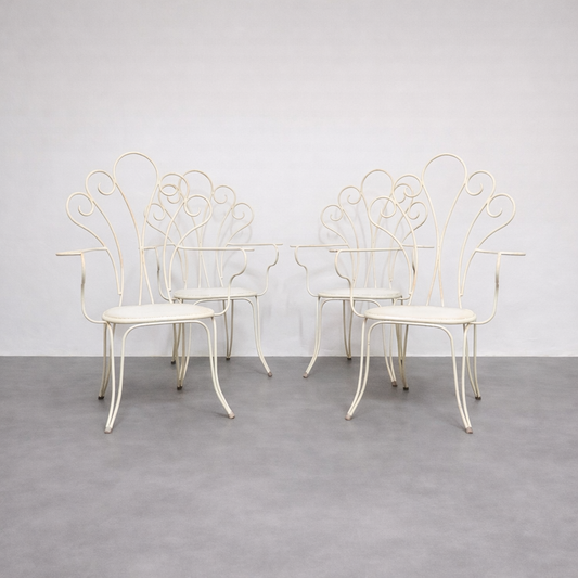 Lio Carminati Set 4 poltroncine da  Giardino Design Anni 50 Modernariato