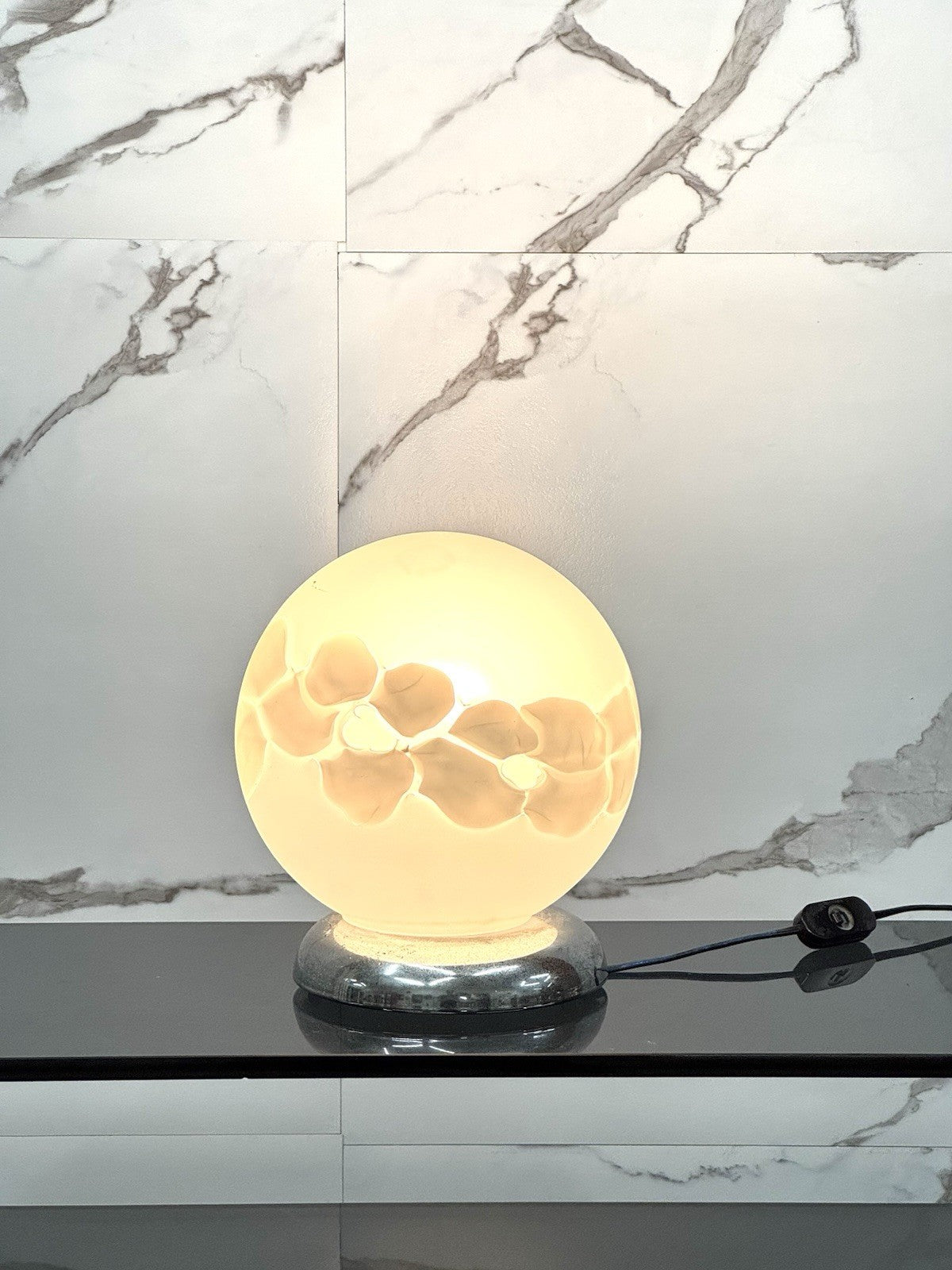 Lampada Da Tavolo Space Age Anni 70 In Vetro Di Murano