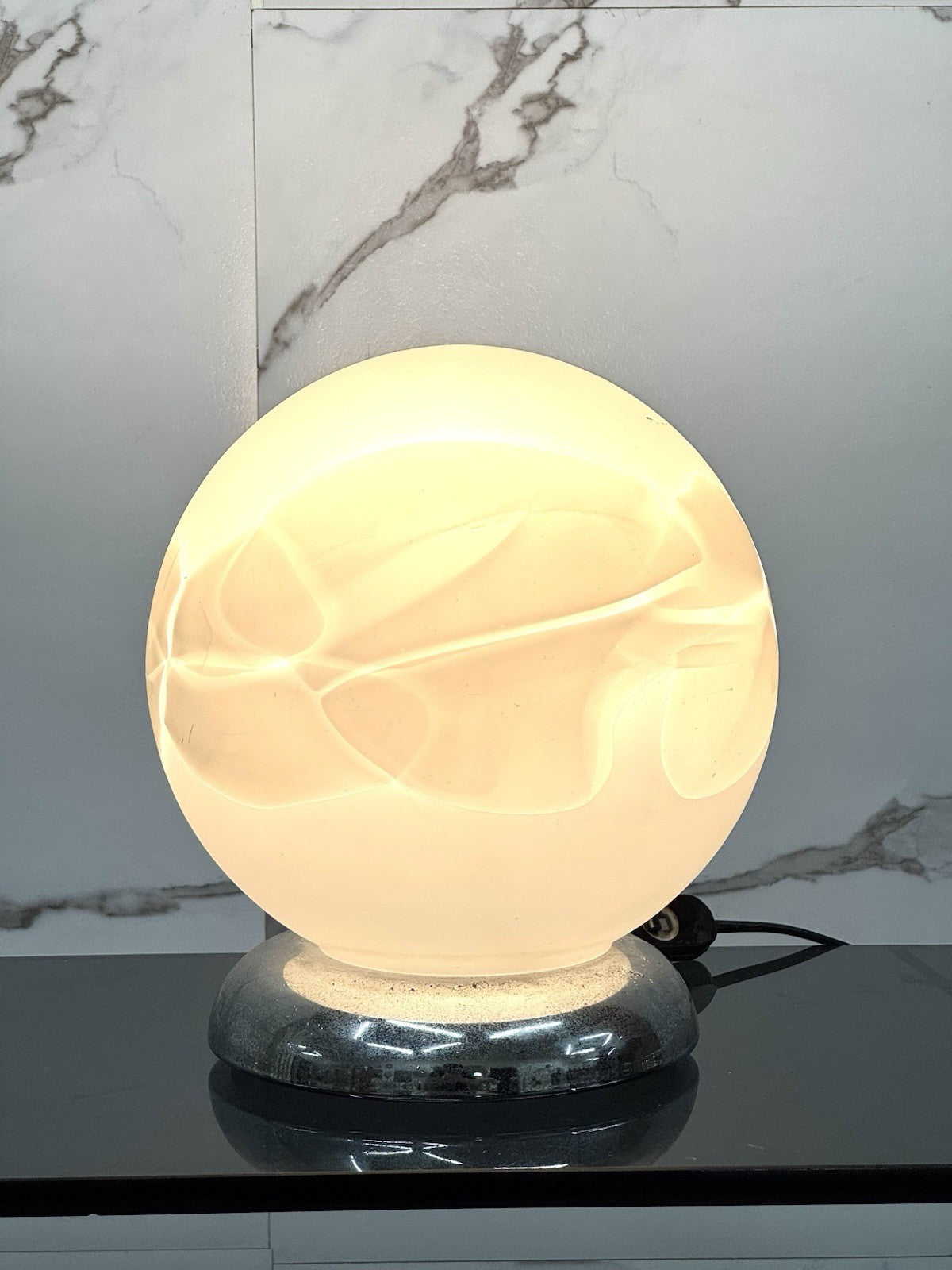 Lampada Da Tavolo Space Age Anni 70 In Vetro Di Murano