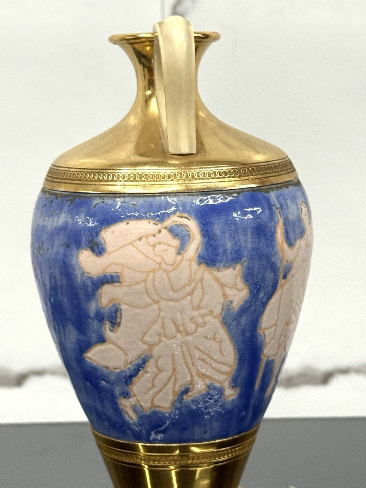 Coppia Di Vasi In Ceramica F.Ferri Bologna Vintage Ceramica E Ottone