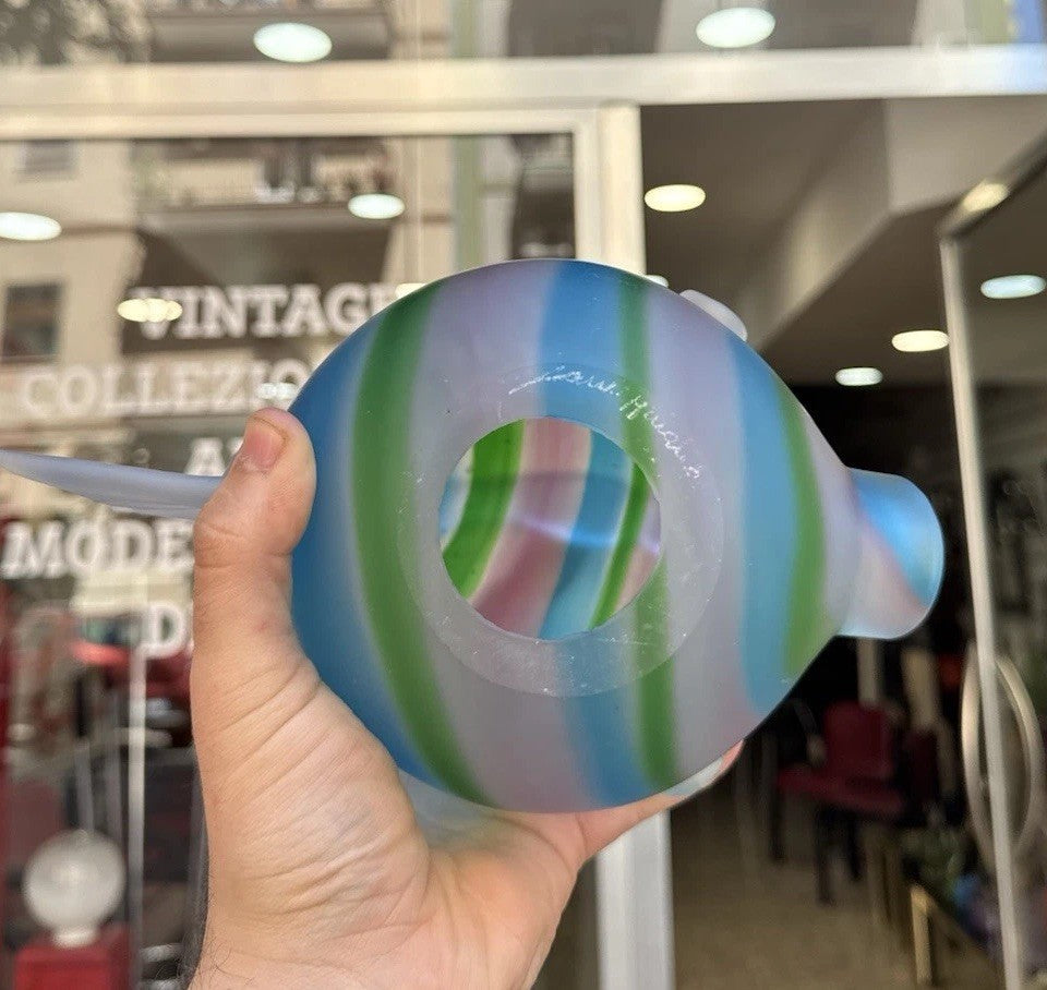 Pesce Palla in Vetro di Murano Multicolor Satinato