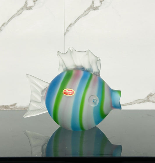 Pesce Palla in Vetro di Murano Multicolor Satinato