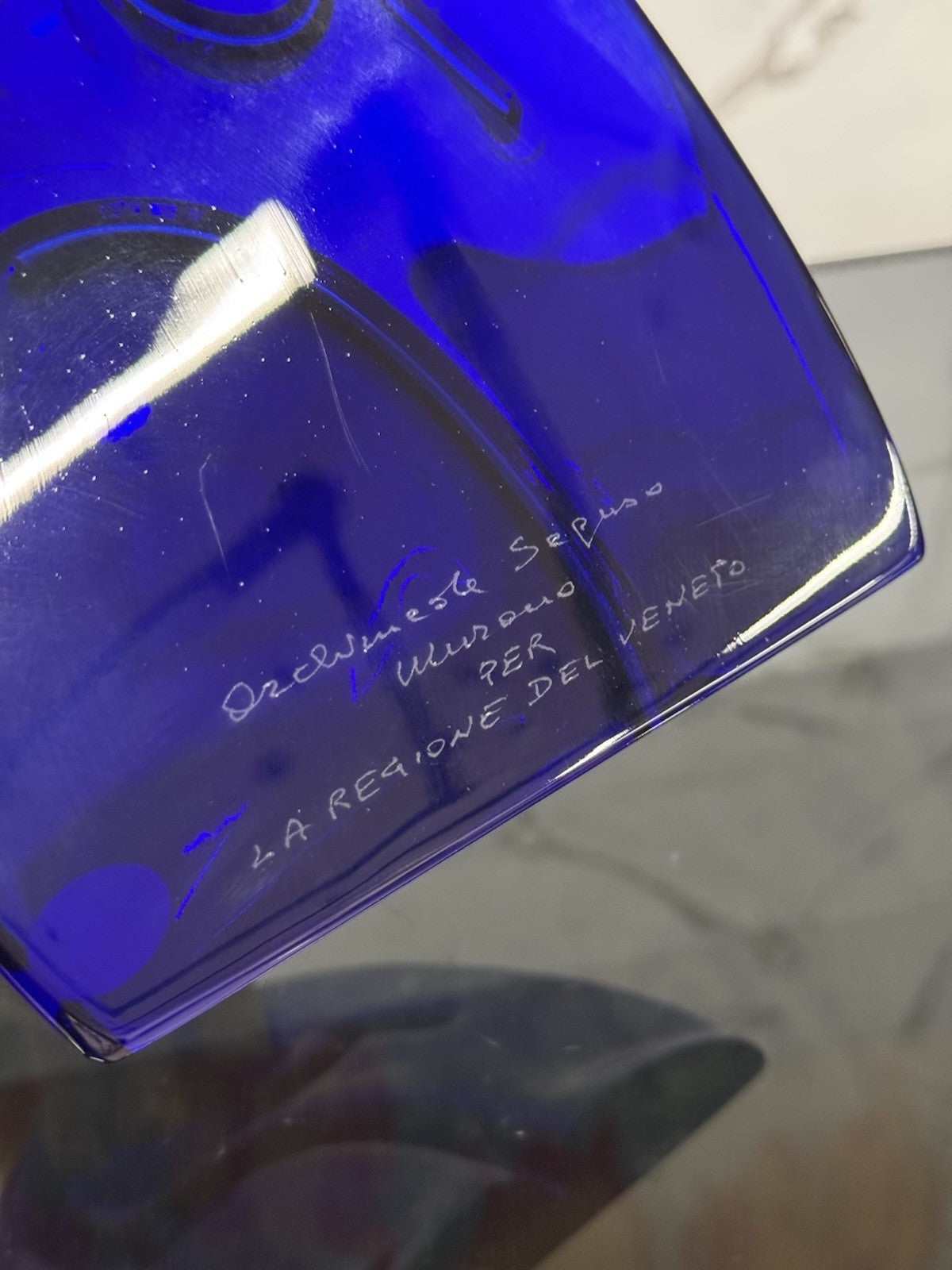 SCULTURA DI ARCHIMEDE SEGUSO PER LA REGIONE DEL VENETO ANNI 70 VETRO DI MURANO