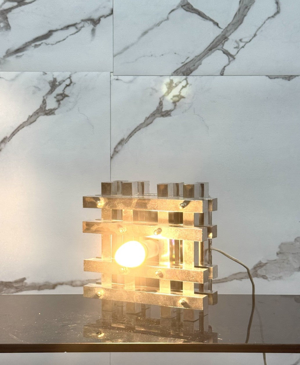 Lampada Vintage Design Geometrico Materiale Plastico Anni 70