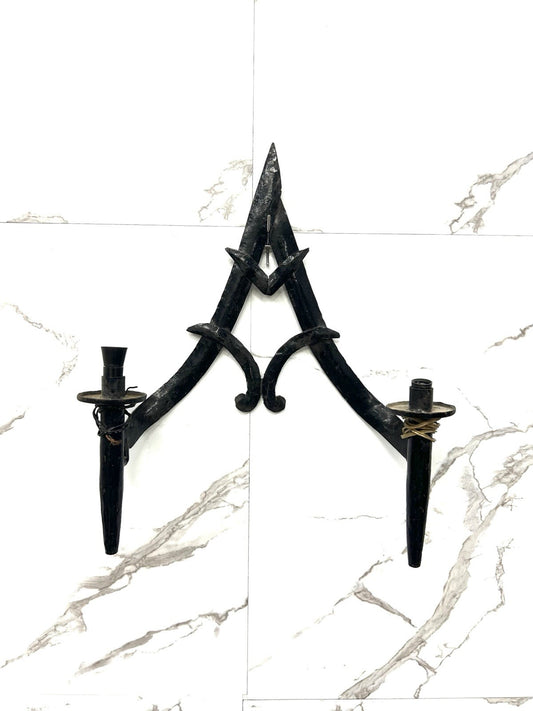 Lampada Da Parete Stile Medievale Antique Fine ‘800.