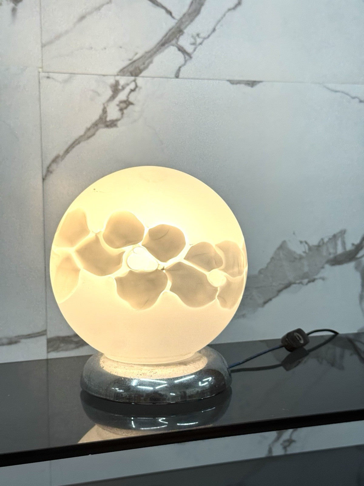Lampada Da Tavolo Space Age Anni 70 In Vetro Di Murano