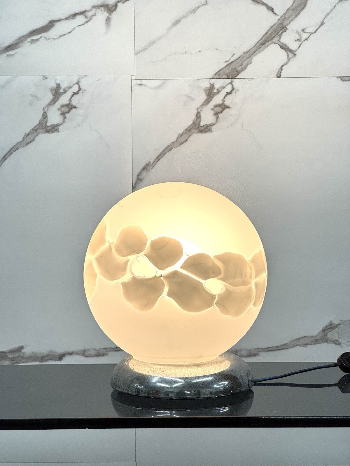 Lampada Da Tavolo Space Age Anni 70 In Vetro Di Murano
