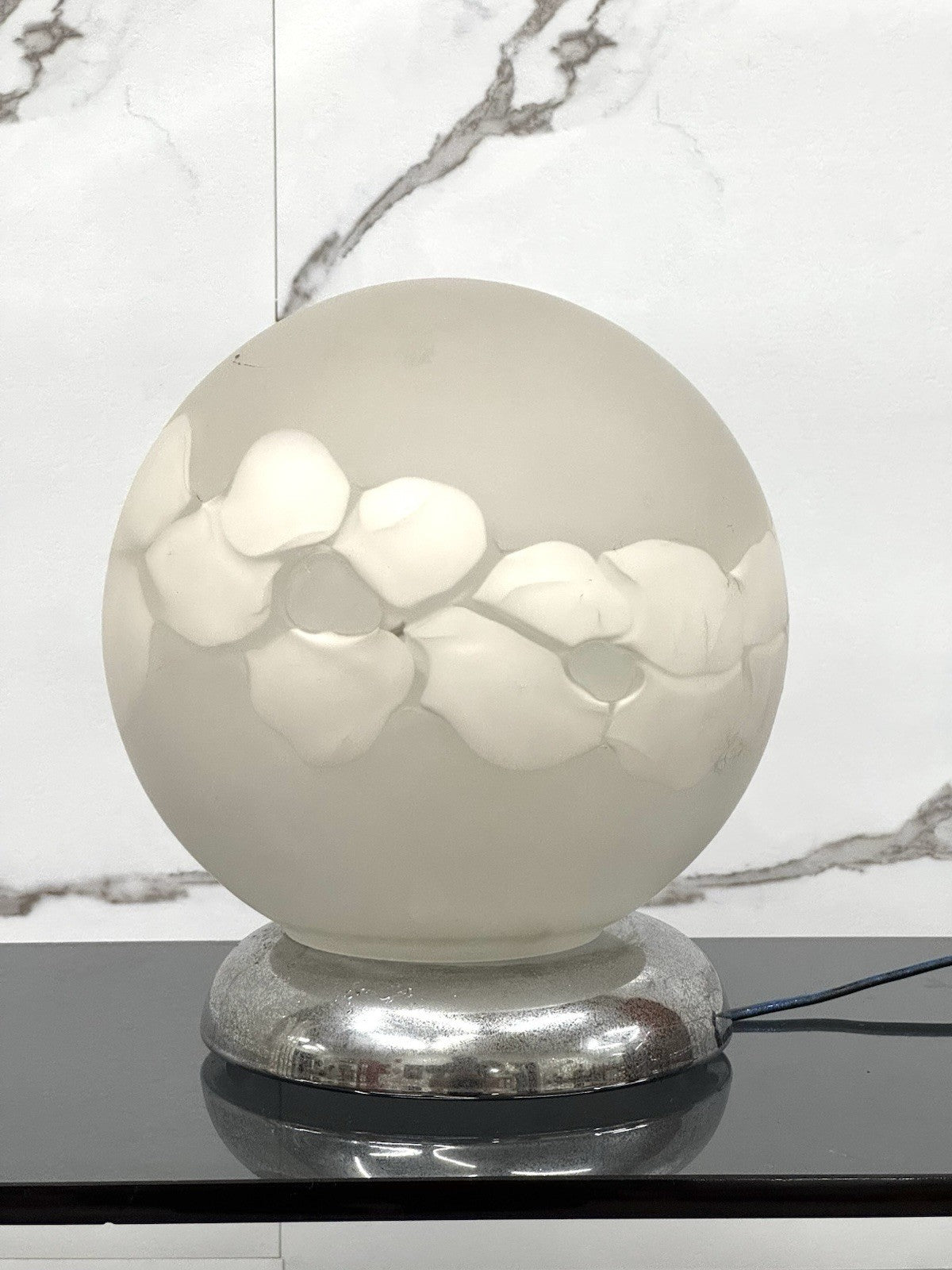 Lampada Da Tavolo Space Age Anni 70 In Vetro Di Murano