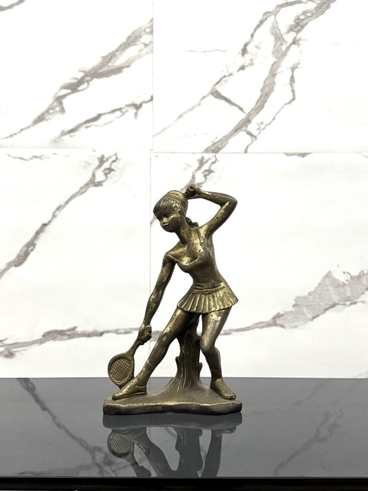 Scultura Art Decó Giovane Tennista Anni ‘50 Design Bronze