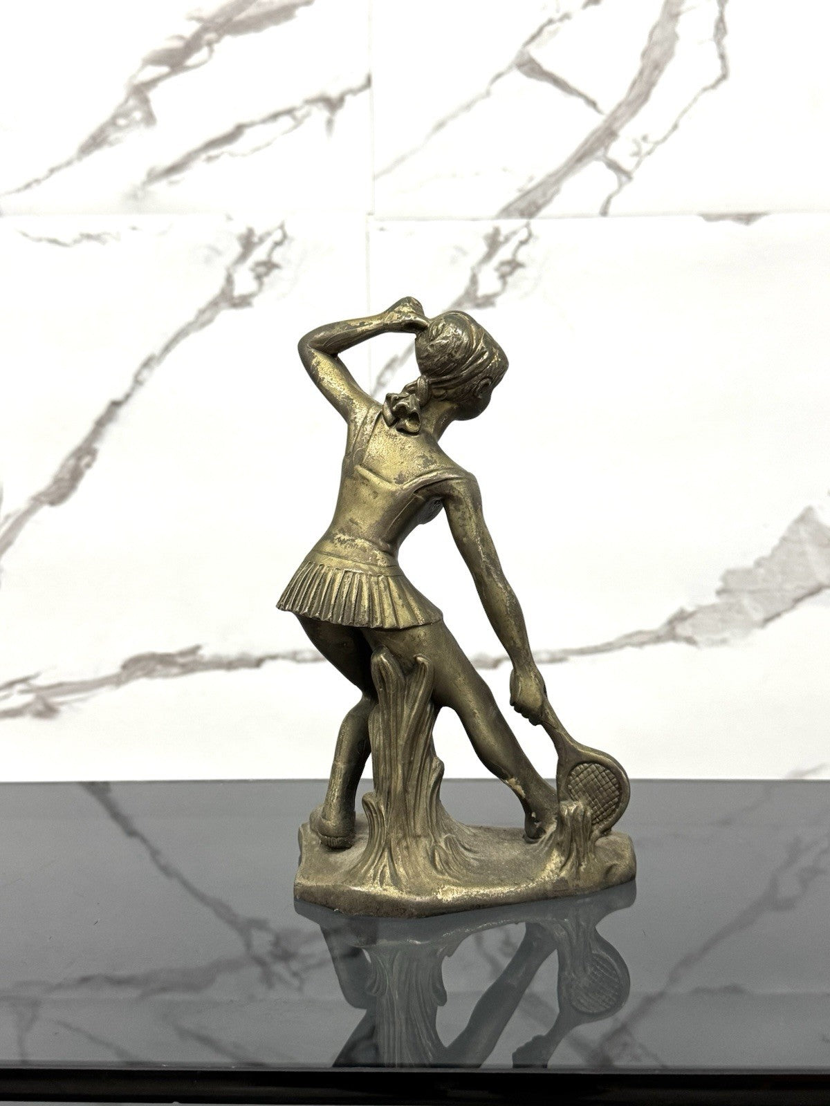 Scultura Art Decó Giovane Tennista Anni ‘50 Design Bronze